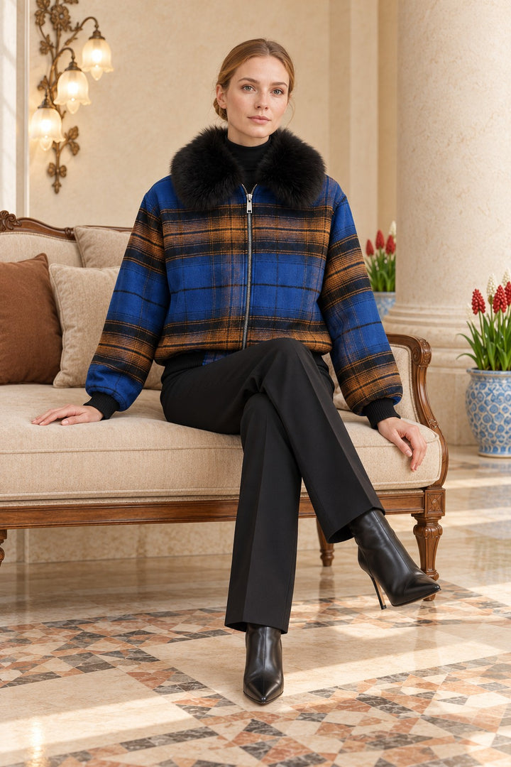 XLJ Fur-Collared Bomber Jacket 6398 - Timberwood Park
