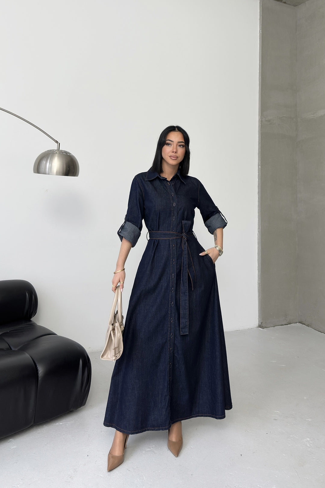 XLJ Buttoned Long Denim Dress - Dún Dealgan