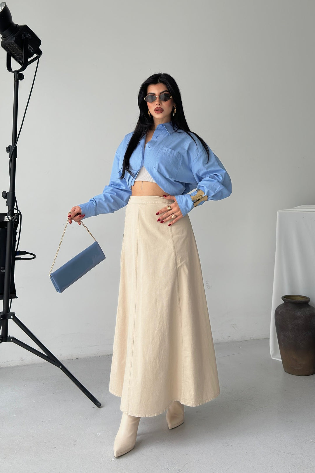 XLJ Ruffled Long Skirt with Elasticated Waist 1063 - Harlingen