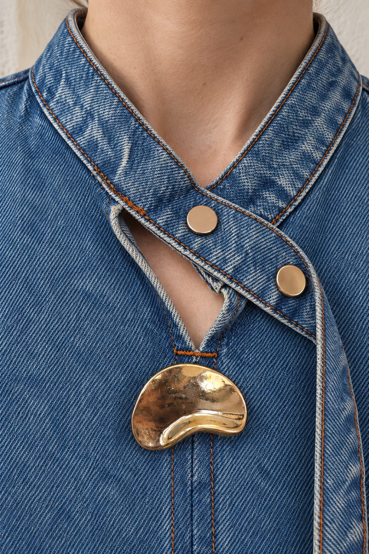XLJ Denim Dress with Buckle and Belt 3102 - Tuxtla
