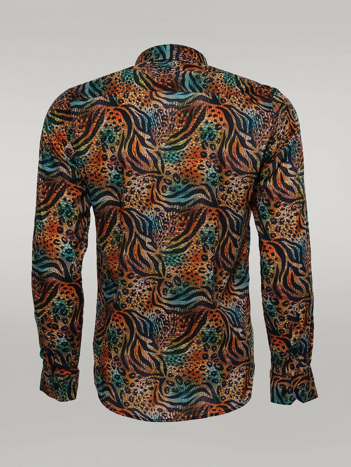 WSS Animal Patterned Long Sleeves Multicolor Men Shirt  - Singen