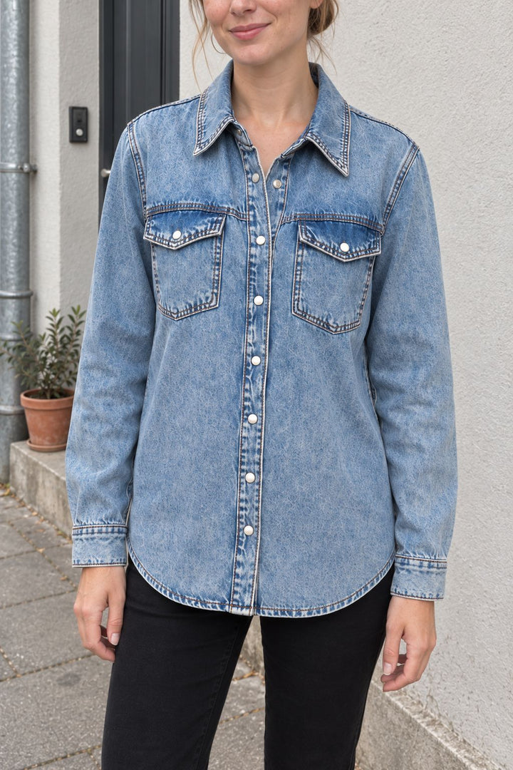 XLJ Denim Shirt with Snap Buttons - Six-Fours-les-Plages