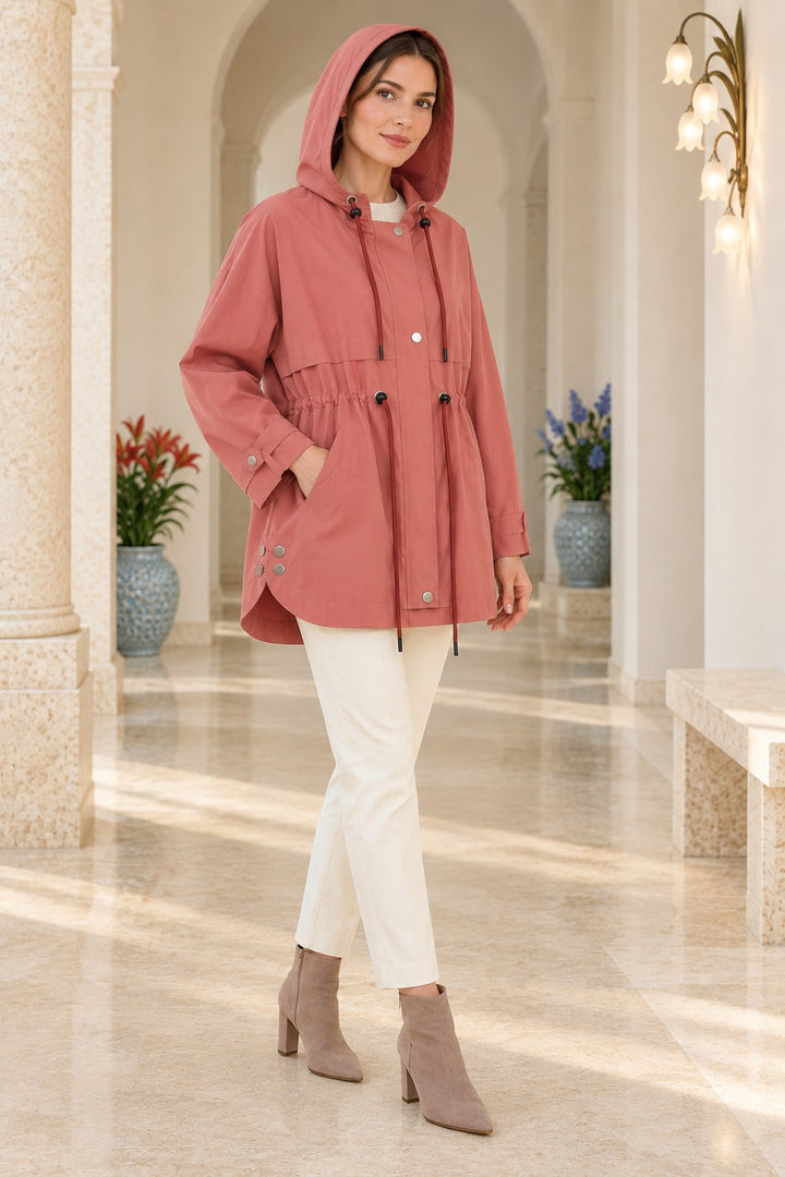 XLJ Drawstring Hooded Raincoat 6302 - Campeche