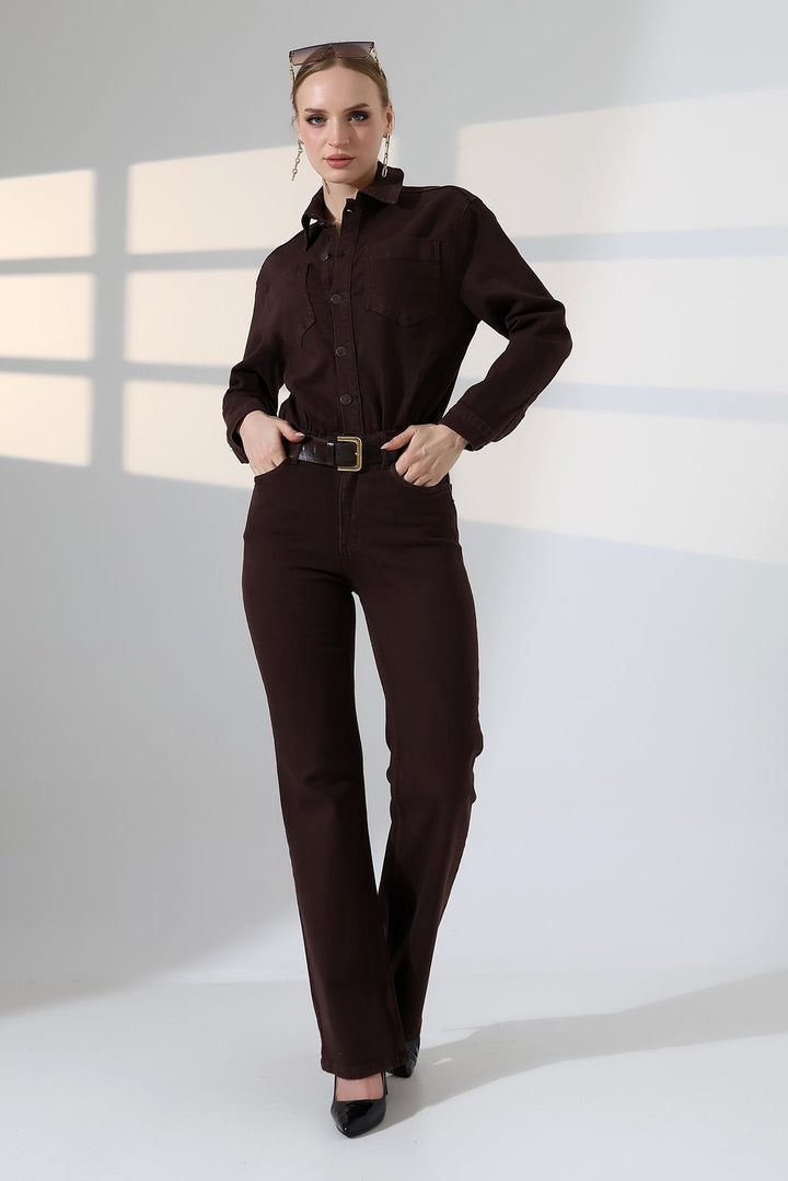 XLJ Classic Denim Jumpsuit with Elasticated Waist - Tudela