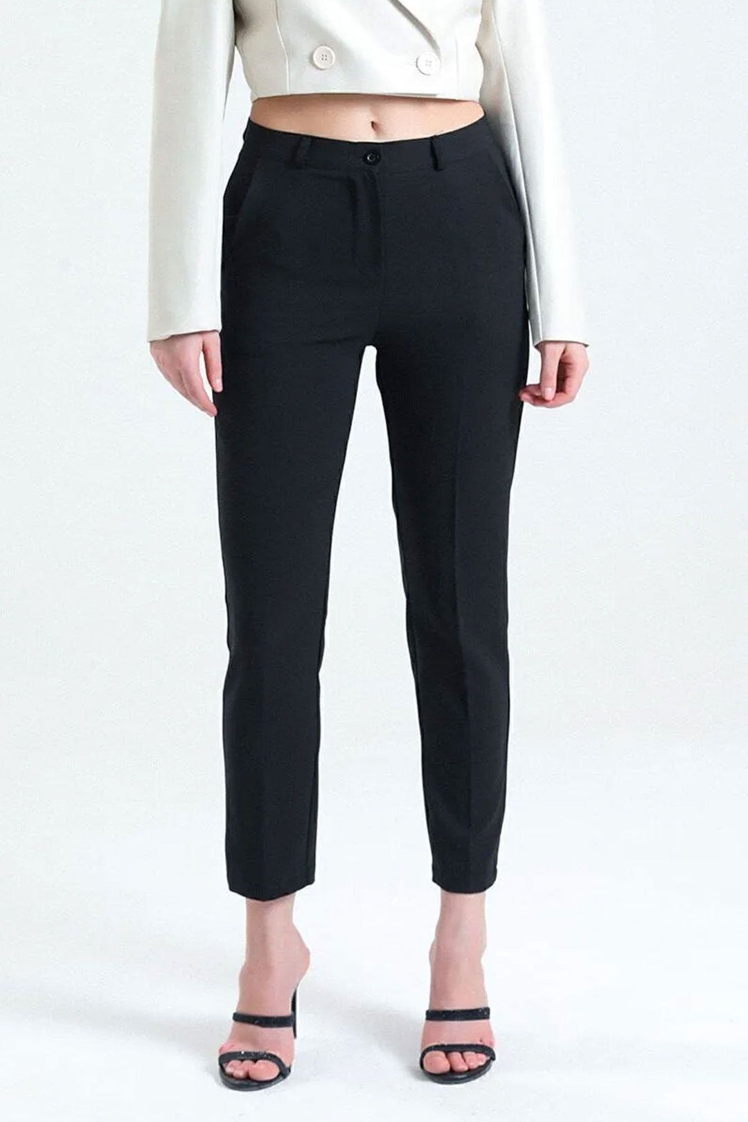 SNS Sense Black Cigarette 18 cm Narrow Leg Woven Trousers - Palmdale