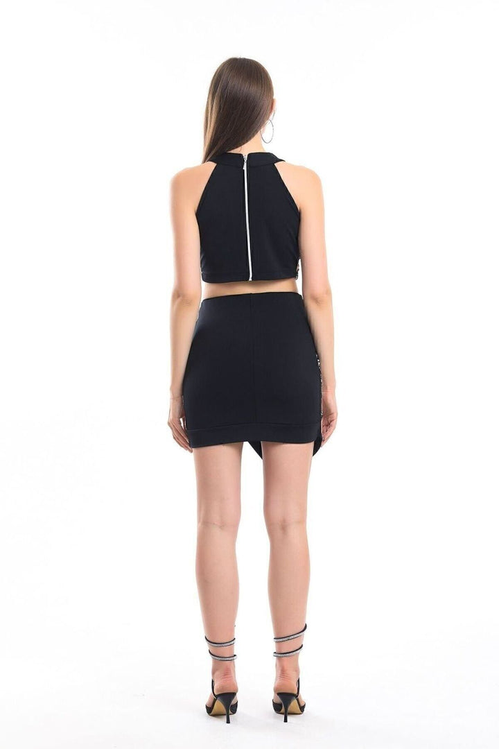 SNS Sense Bej Silver Front Sequin Back Diver Bustier - Cassino
