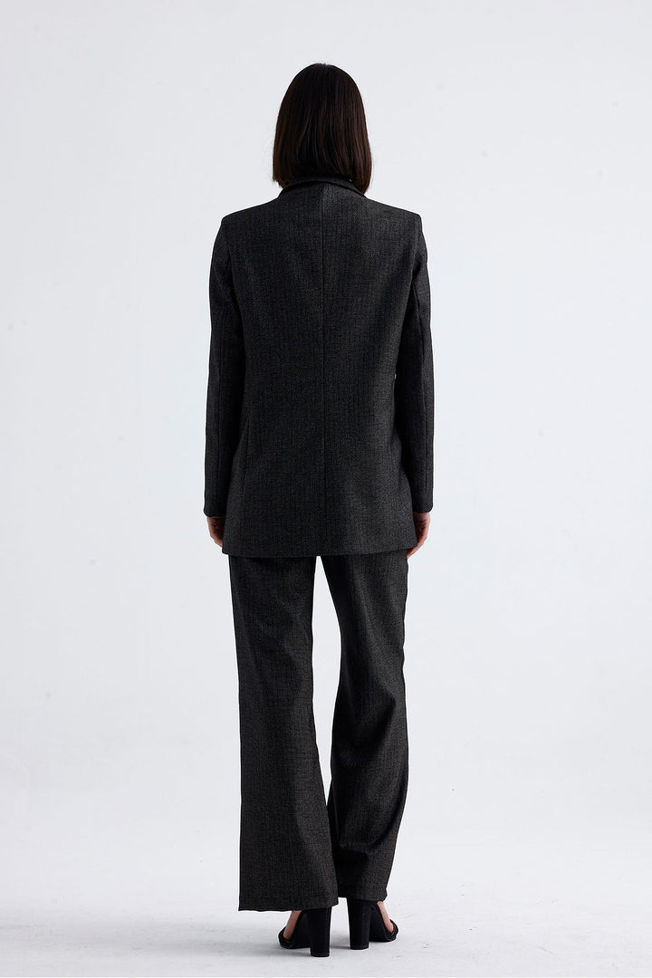 SNS Sense Anthracite Lined Double-Breasted Seasonal Women's Jacket - Hardenberg