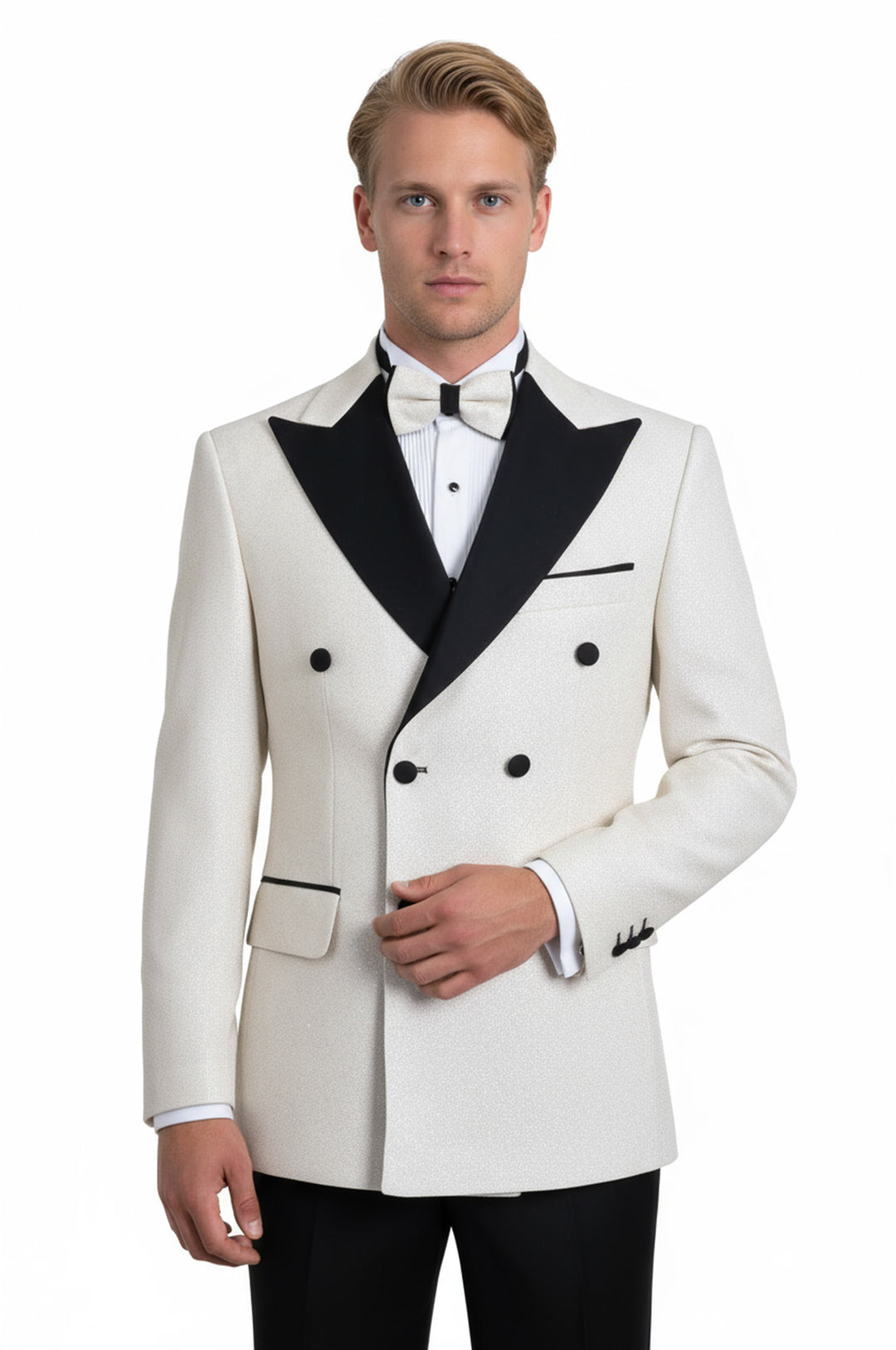 Rili25 - Ivory Double-Breasted Men’s Tuxedo Suit – Venice