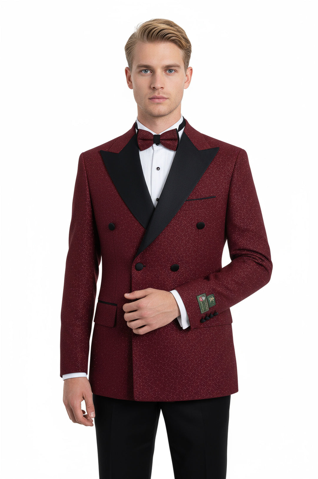 Rili25 - Burgundy Double-Breasted Men’s Tuxedo Suit – Milan