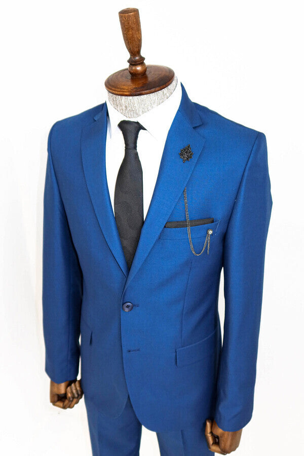 WSS 2 Piece 2 Buttons Blue Men Suit  - Lebanon