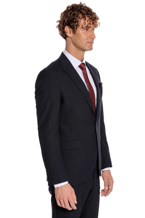 WSS 2 Piece Striped Black Men Suit  - Lethbridge