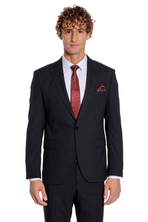 WSS 2 Piece Striped Black Men Suit  - Lethbridge
