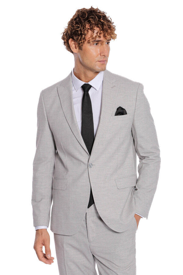 WSS 2 Piece Striped Grey Men Suit  - Salinas Victoria
