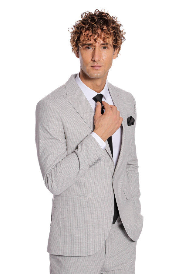 WSS 2 Piece Striped Grey Men Suit  - Salinas Victoria