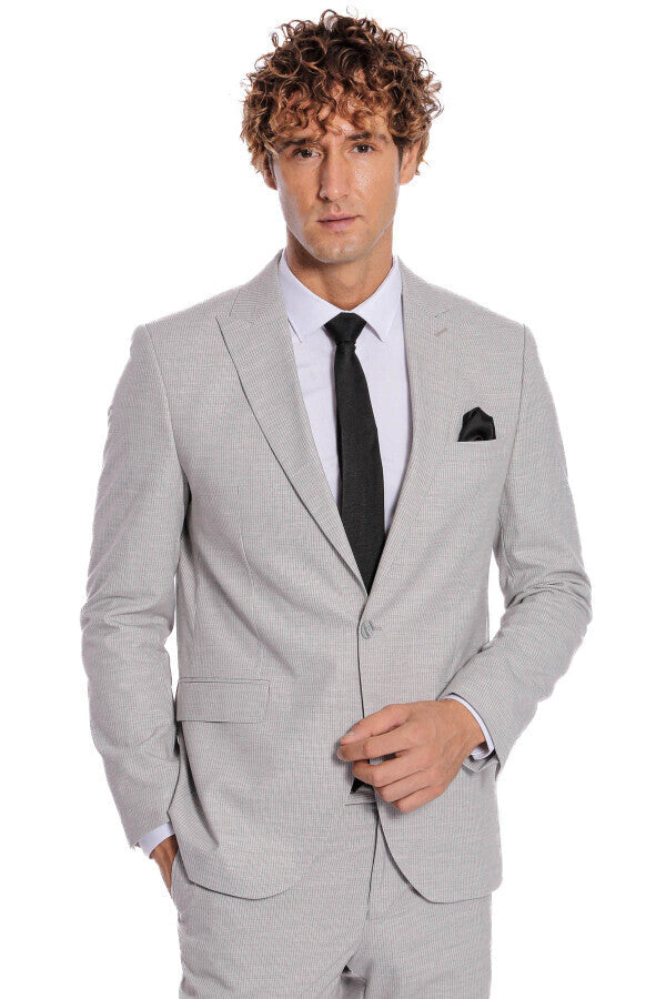 WSS 2 Piece Striped Grey Men Suit  - Salinas Victoria