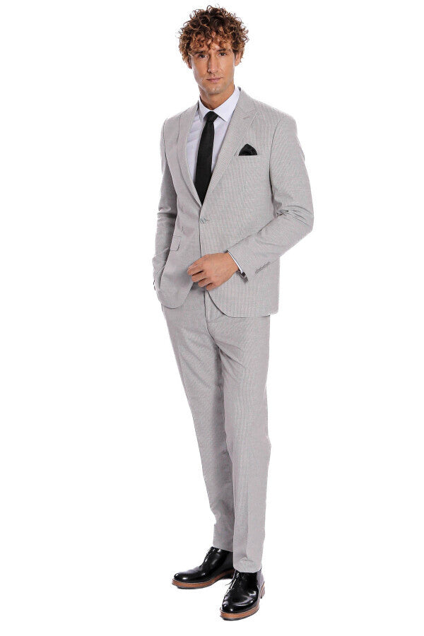 WSS 2 Piece Striped Grey Men Suit  - Salinas Victoria