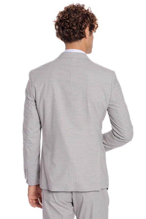 WSS 2 Piece Striped Grey Men Suit  - Salinas Victoria