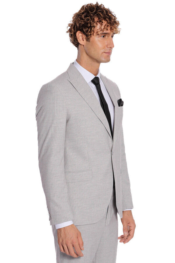 WSS 2 Piece Striped Grey Men Suit  - Salinas Victoria