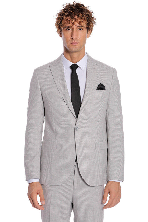 WSS 2 Piece Striped Grey Men Suit  - Salinas Victoria