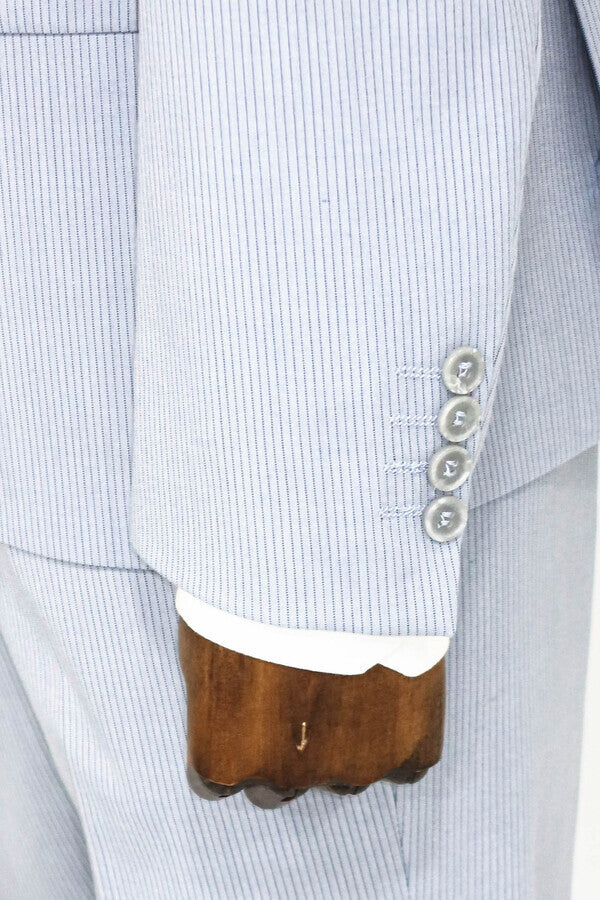 WSS 2 Piece Striped Light Blue Men Suit  - Maravatío de Ocampo