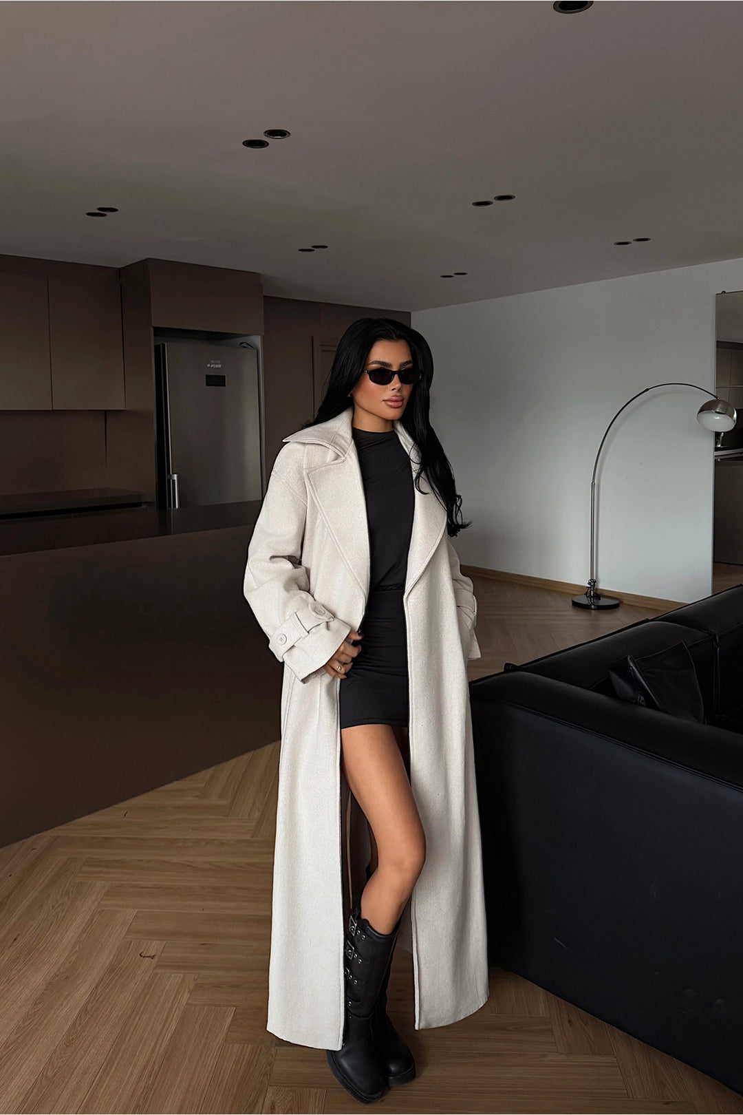 EYY Women Beyaz Uzun Palto - Petroúpoli