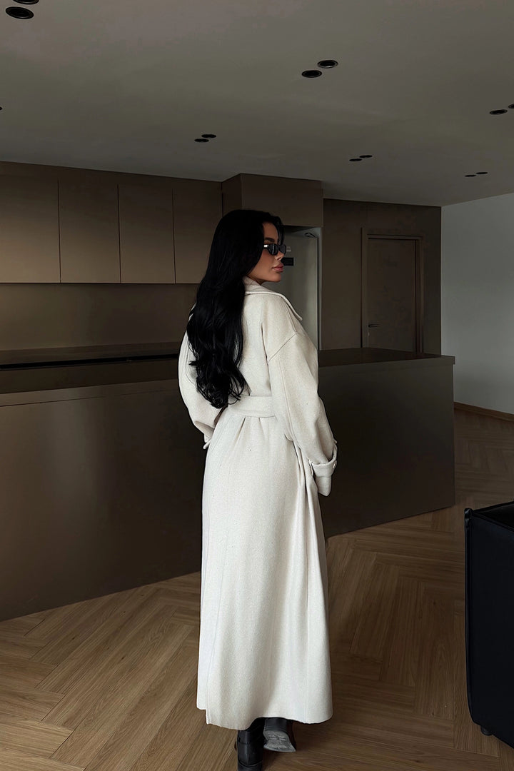 EYY Women Beyaz Uzun Palto - Petroúpoli