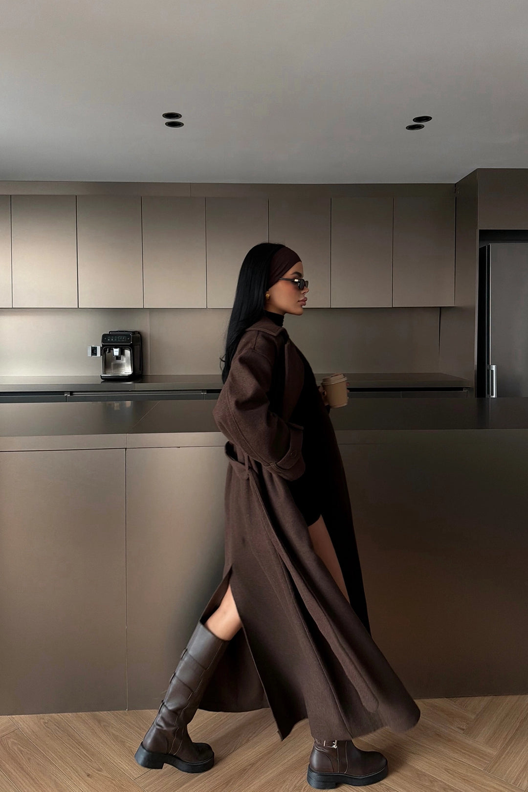 EYY Women Acı Kahverengi Uzun Palto - Kentwood