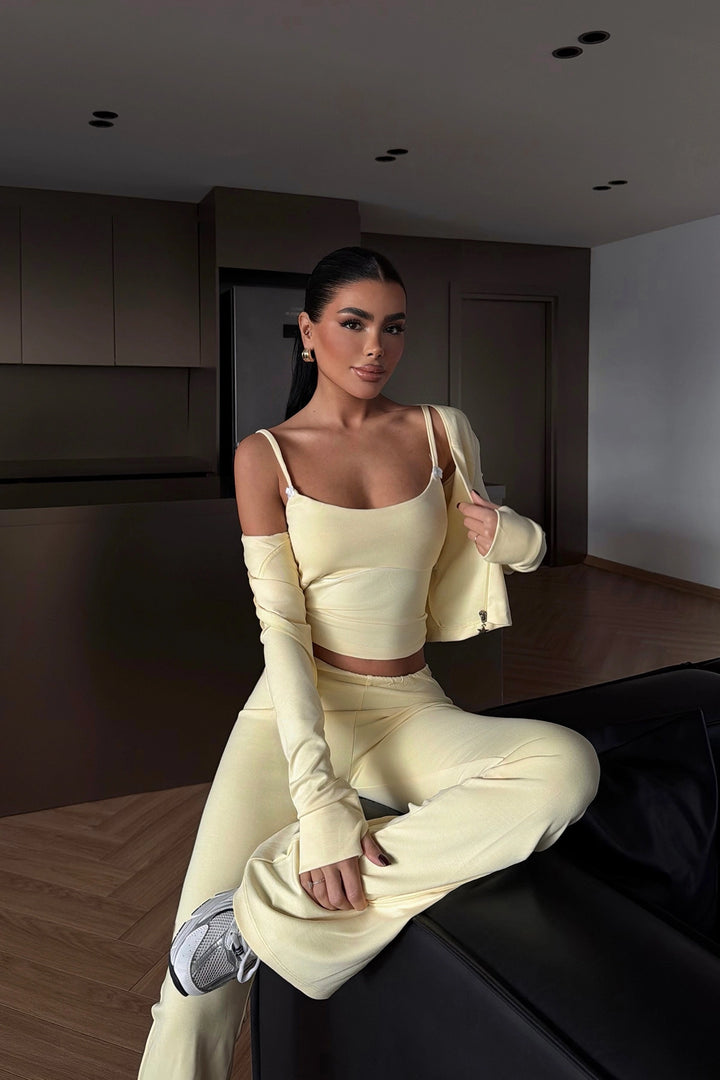 EYY Women Yellow Cropped Suit - East Meadow