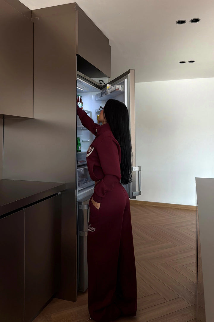 EYY Women Burgundy Studio Baskılı Eşofman Takımı - Halberstadt