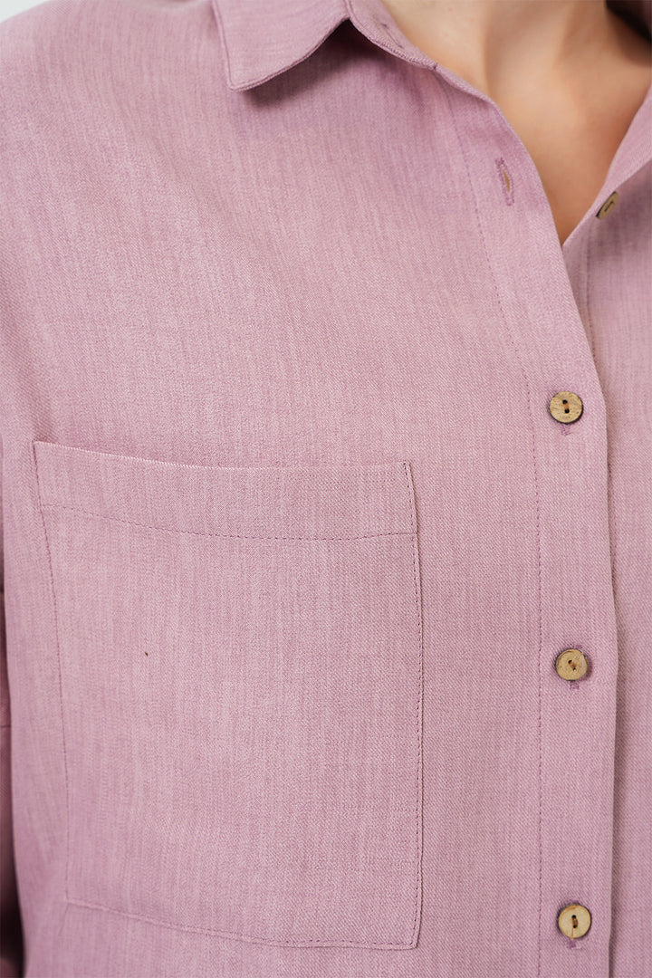 BGD Women Oversized Linen Shirt - Rose Pink - Norfolk