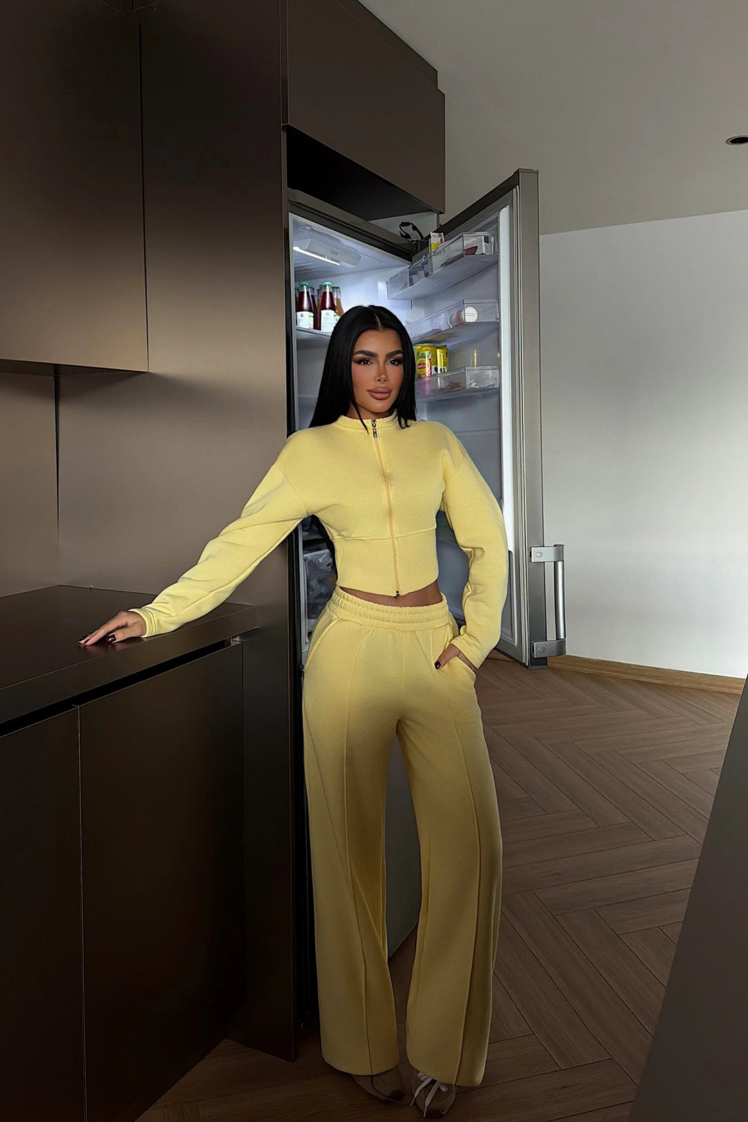 EYY Women Sarı Fermuarlı Eşofman Takımı - Saronno