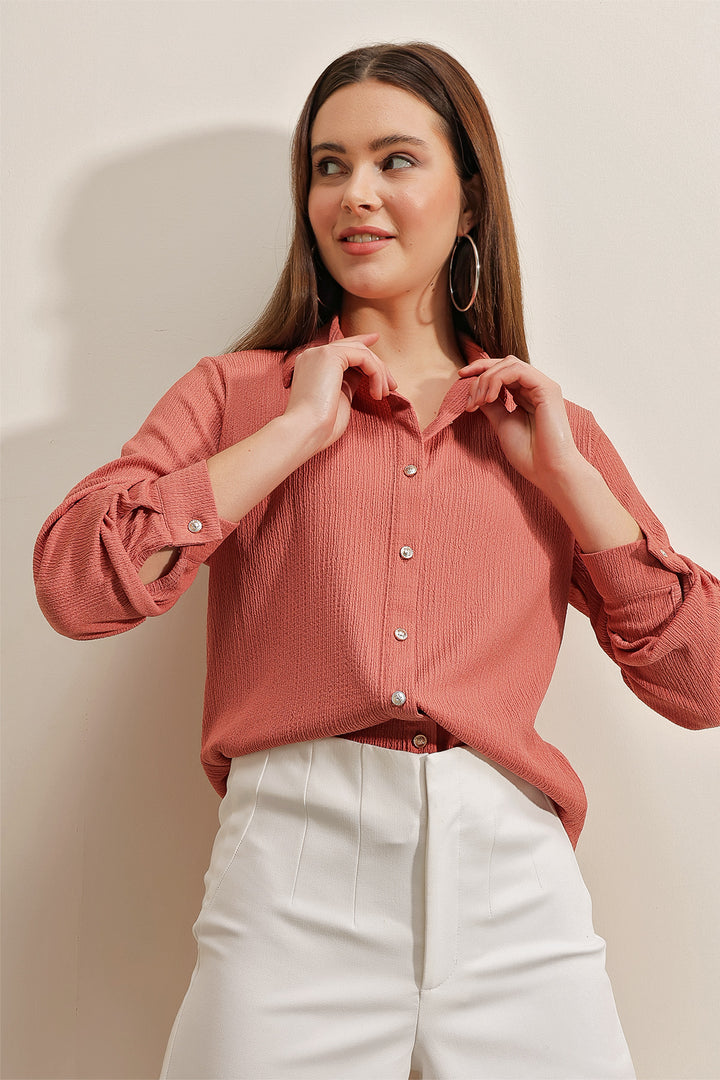 BGD Women Knitted Shirt - Rose Pink - Avondale