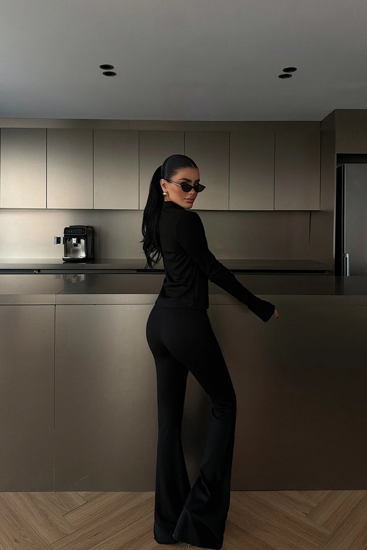 EYY Women Black Crop Top Suit - Spring Hill