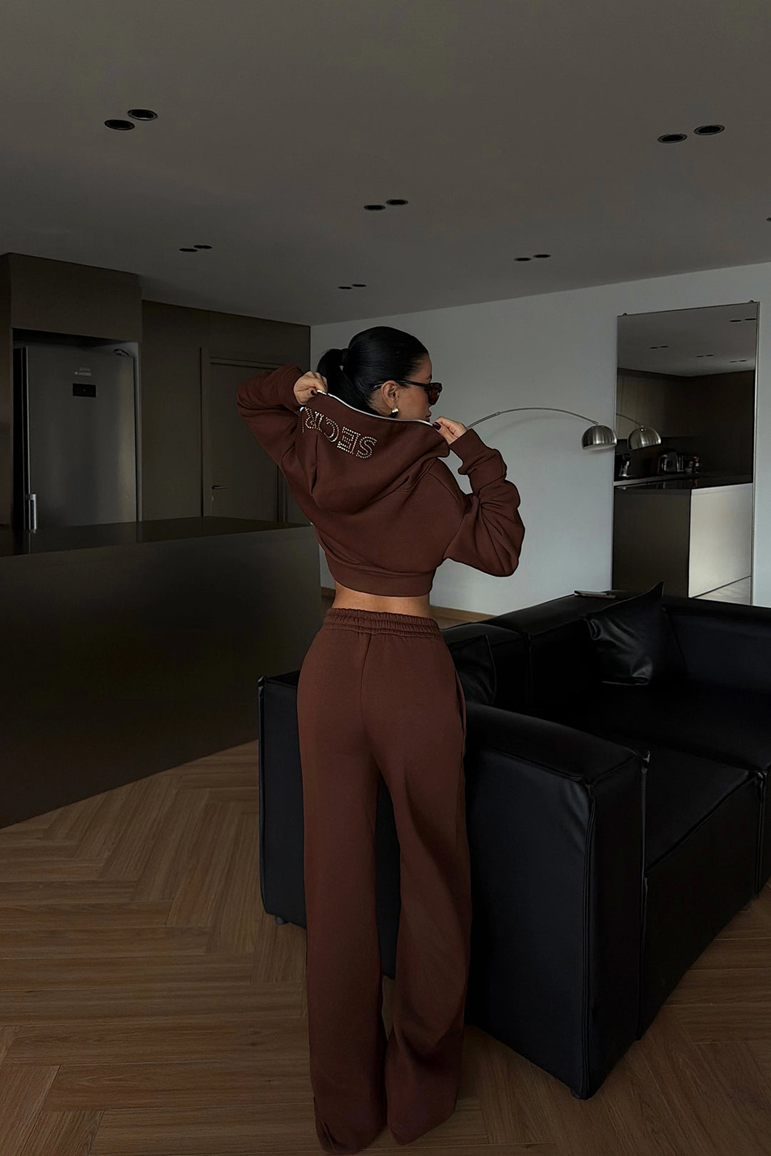 EYY Women Brown Zippered Tracksuit - Porto