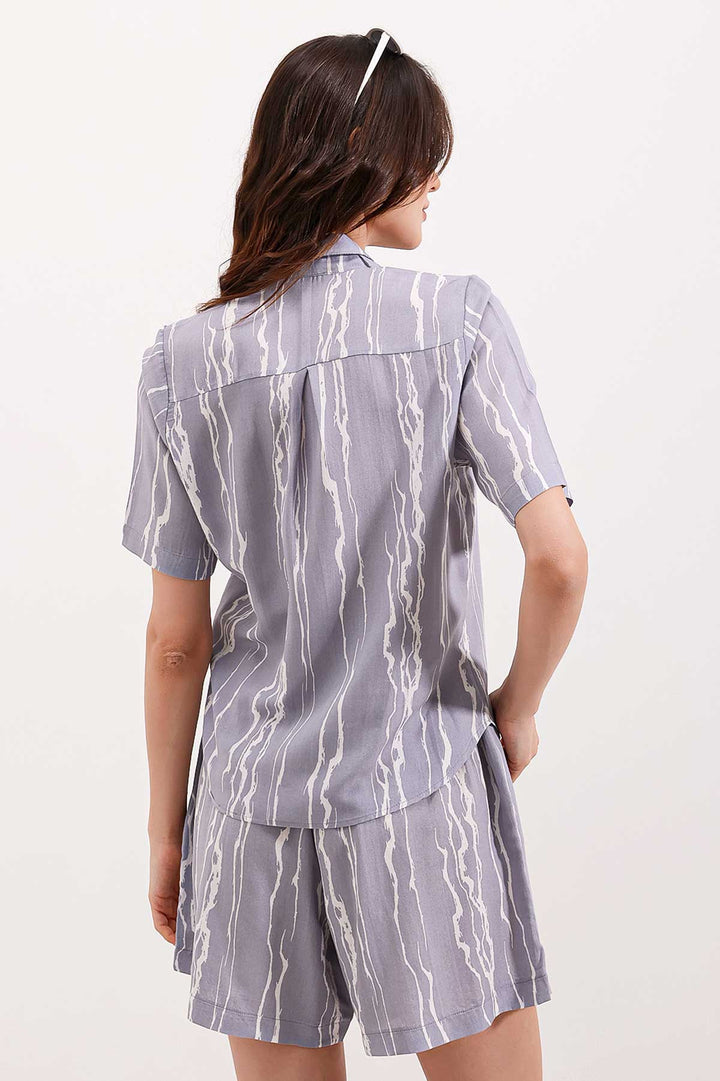 BGD Women Shorts Shirt Set - Dark Grey - Springdale