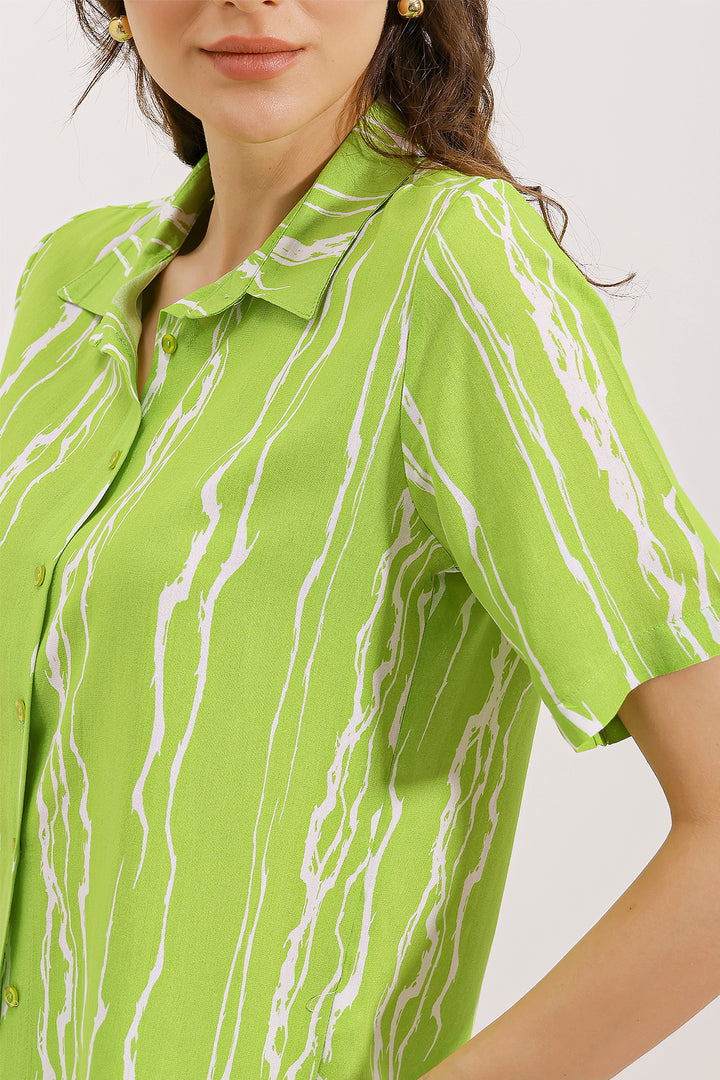 BGD Women Shorts Shirt Set - Green - Godalming