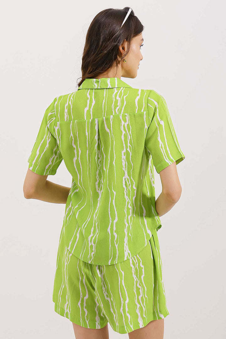 BGD Women Shorts Shirt Set - Green - Godalming