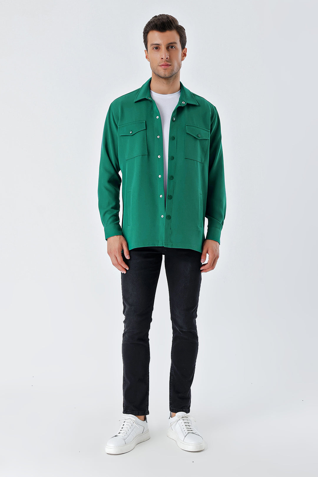 BGD Women Oversized Men's Shirt - Emerald Green - Avondale