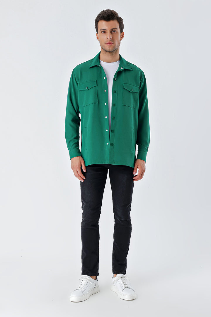 BGD Women Oversized Men's Shirt - Emerald Green - Avondale