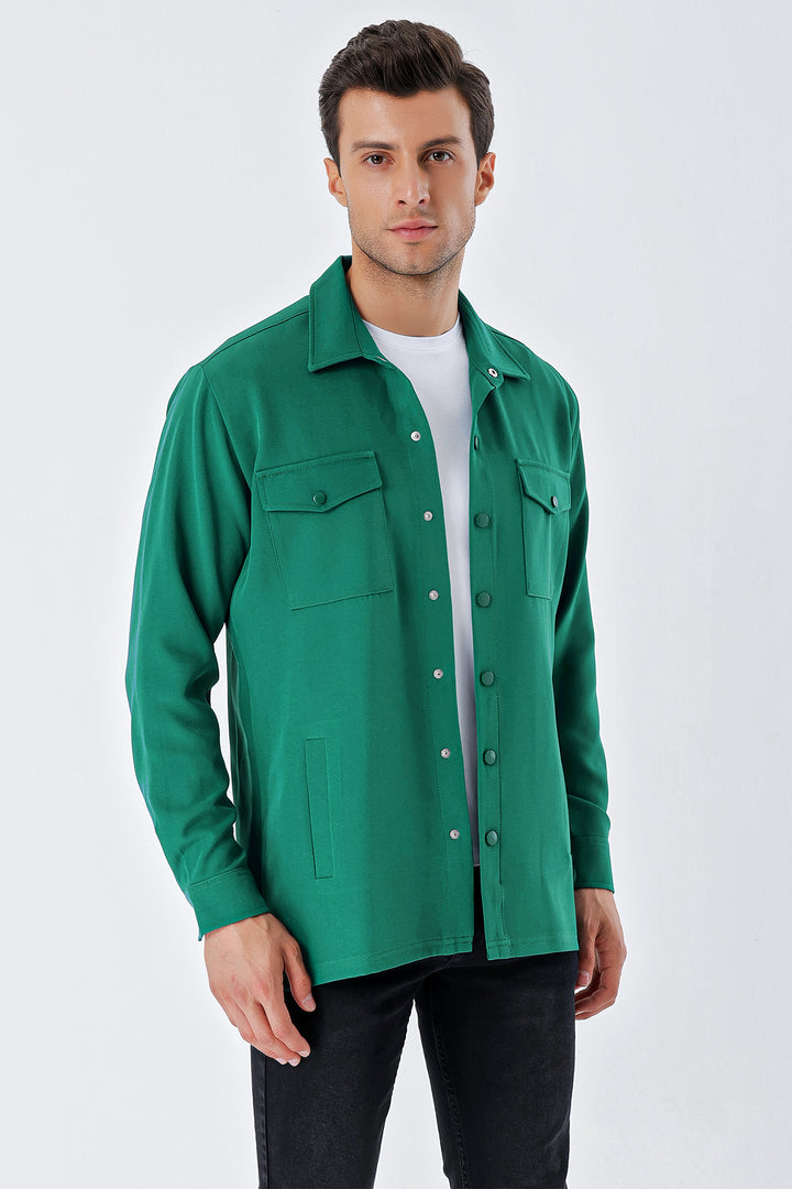 BGD Women Oversized Men's Shirt - Emerald Green - Avondale