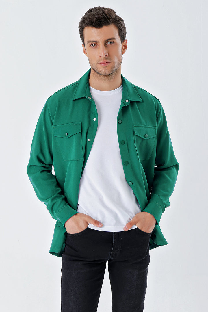 BGD Women Oversized Men's Shirt - Emerald Green - Avondale
