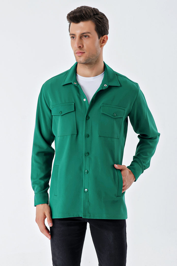 BGD Women Oversized Men's Shirt - Emerald Green - Avondale