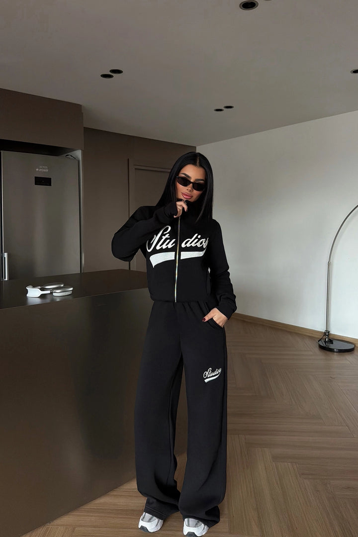 EYY Women Siyah Stüdyo Baskılı Eşofman Takımı - Diamond Bar