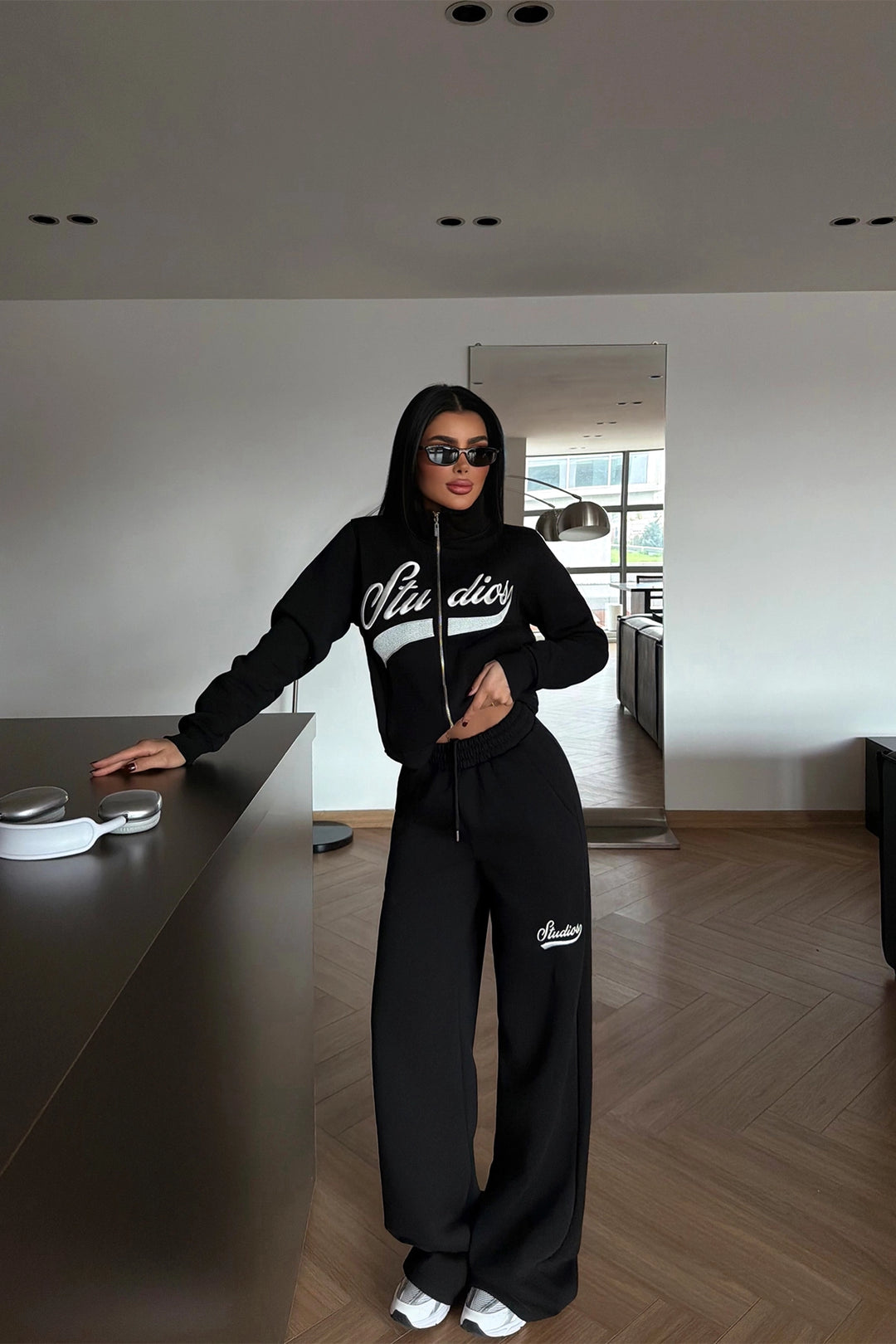 EYY Women Siyah Stüdyo Baskılı Eşofman Takımı - Diamond Bar