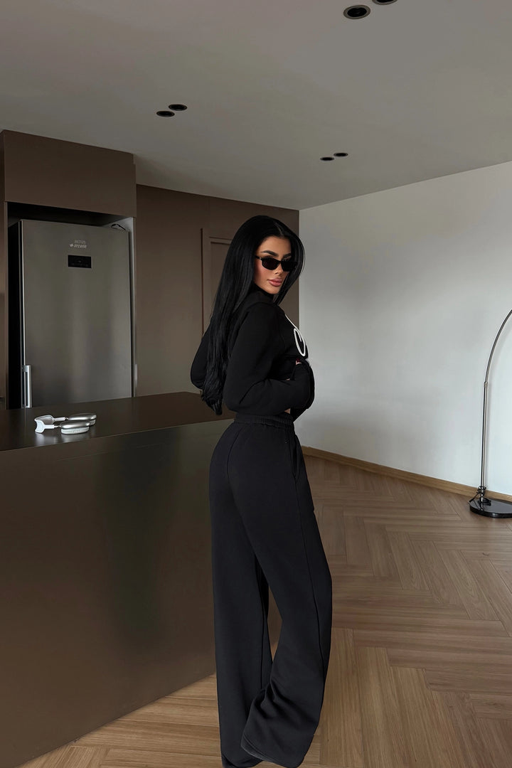 EYY Women Siyah Stüdyo Baskılı Eşofman Takımı - Diamond Bar