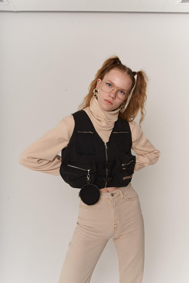 HLLY Women Police Vest Black - Diamond Bar
