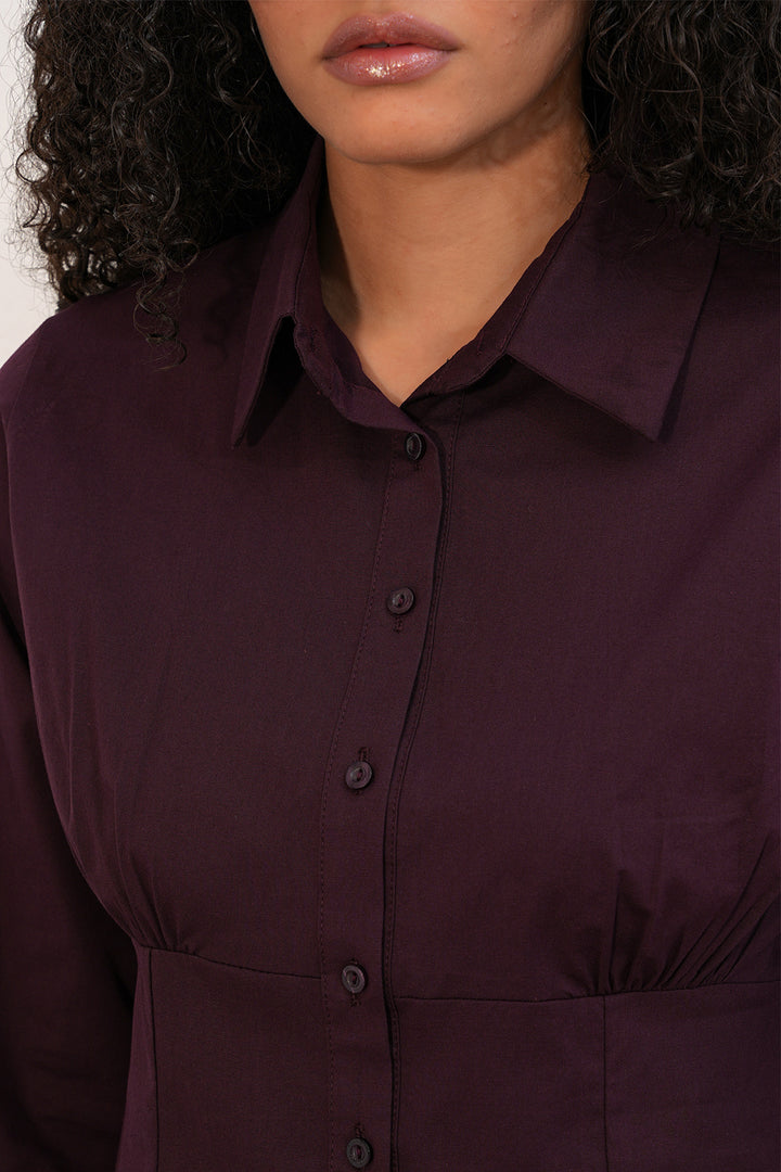 BGD Women Slim Fit Poplin Gömlek - Mürdüm - Wiener Neustadt