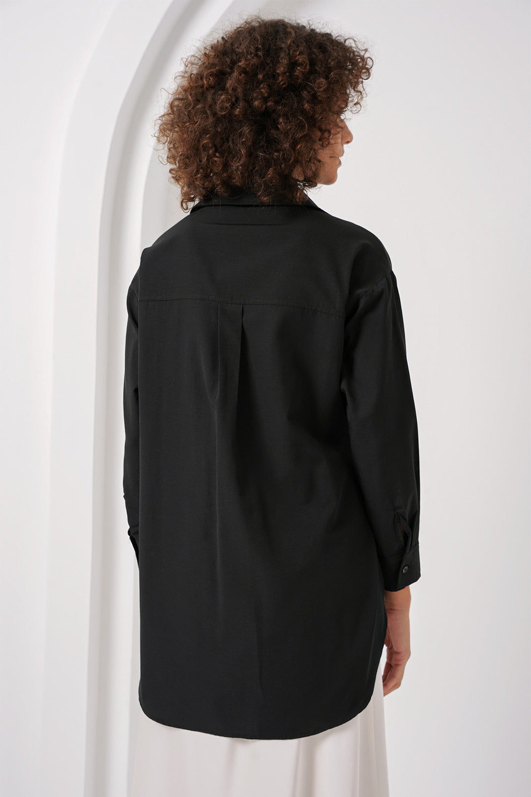 BGD Women Long Wrap Shirt - Black - Cunduacán