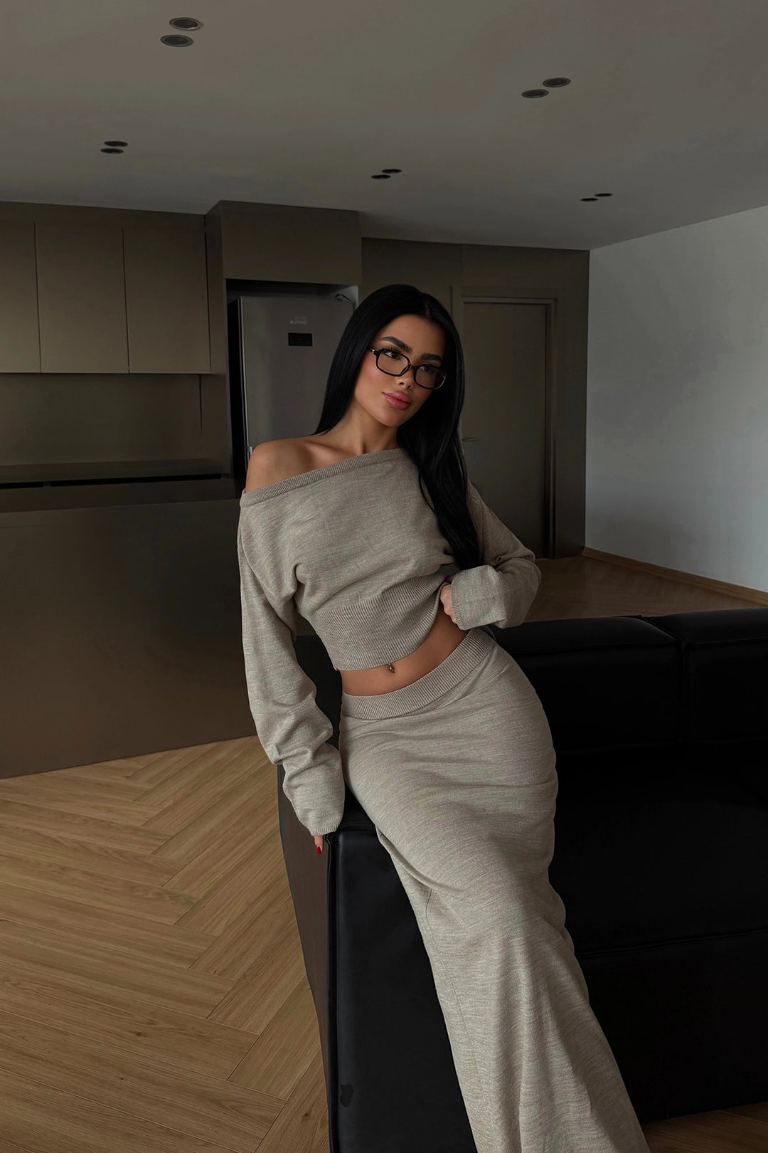 EYY Women Mink Long-Sleeve Skirt Suit - Jackson