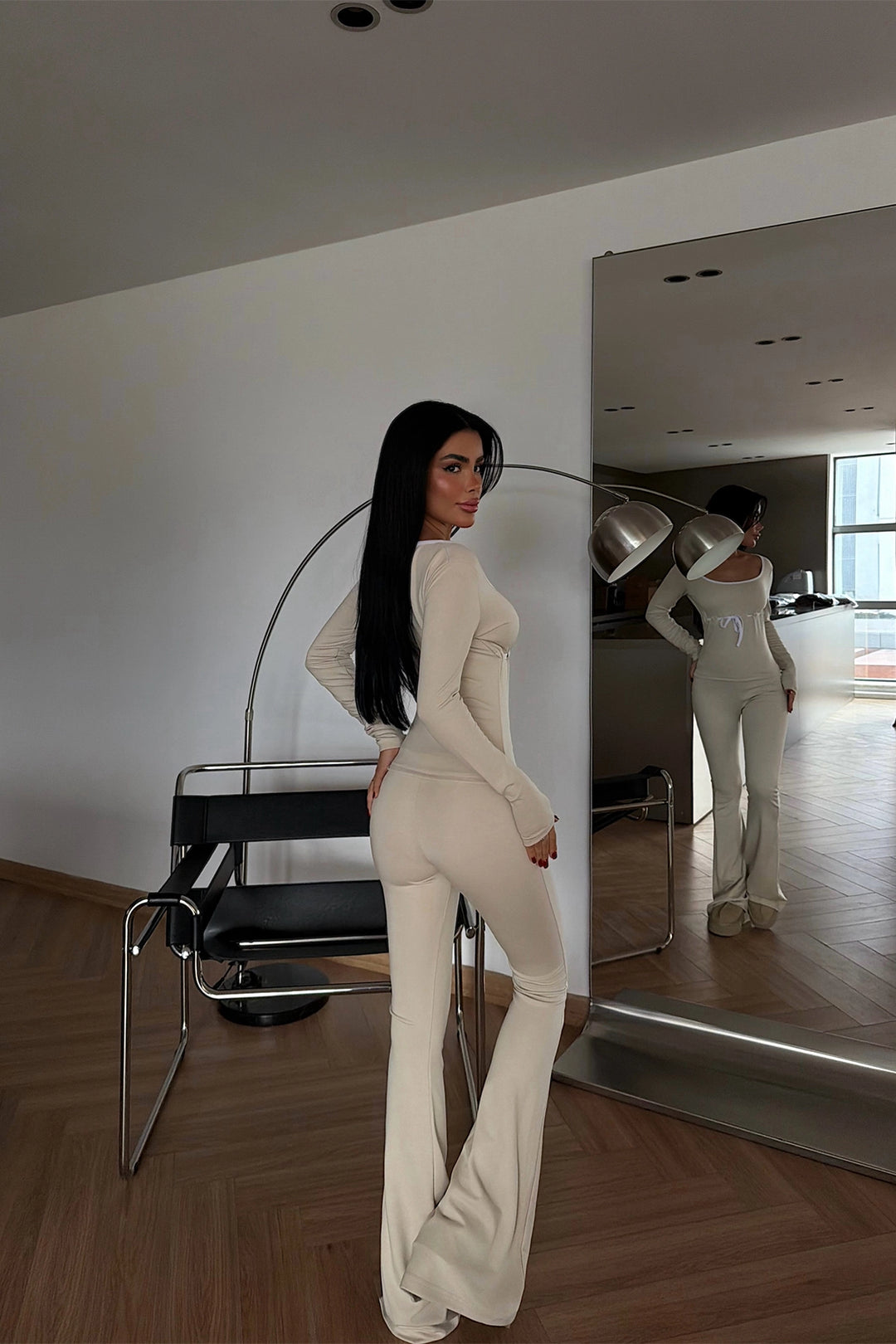 EYY Women Krem Çizgili Detaylı Takım - Darwin